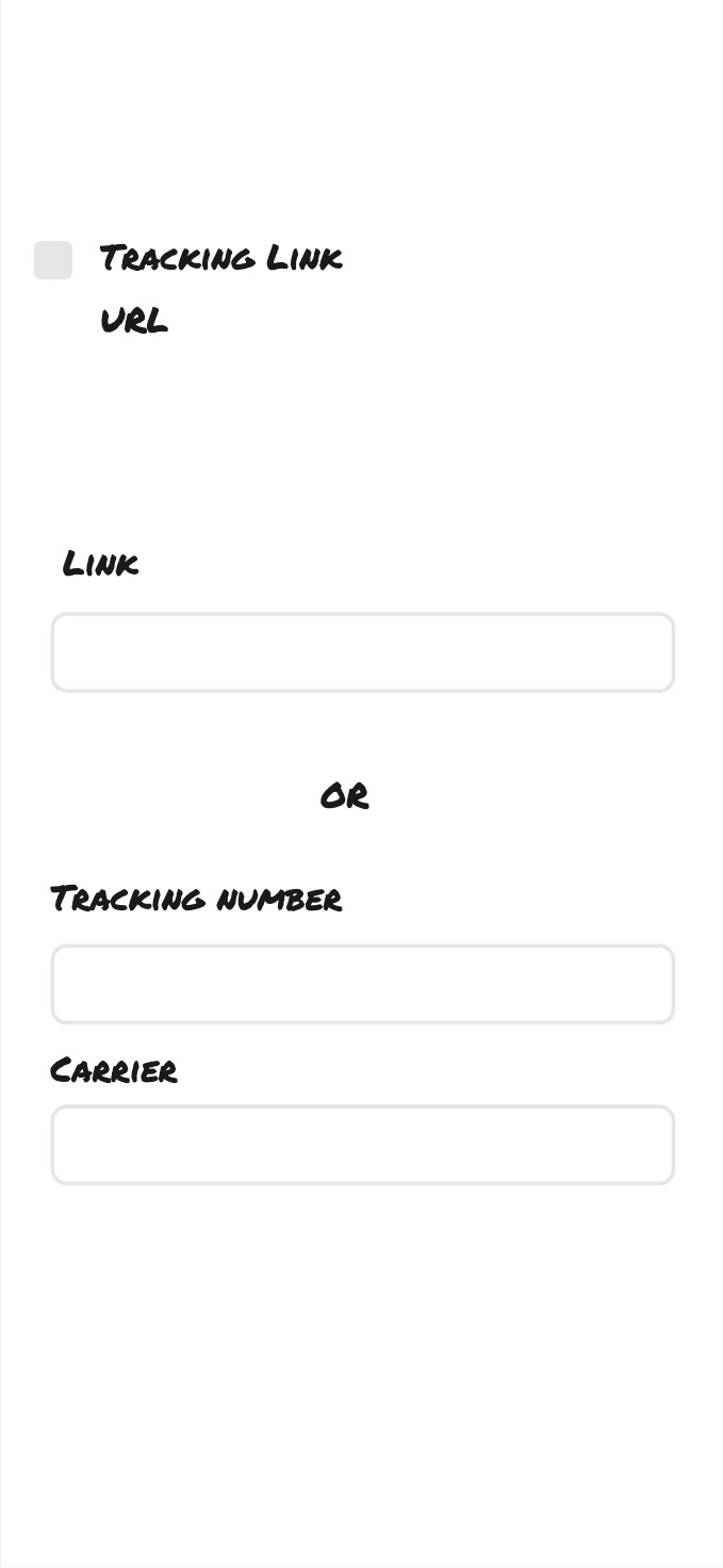 A sketch of a user interface to edit tracking info for an event.