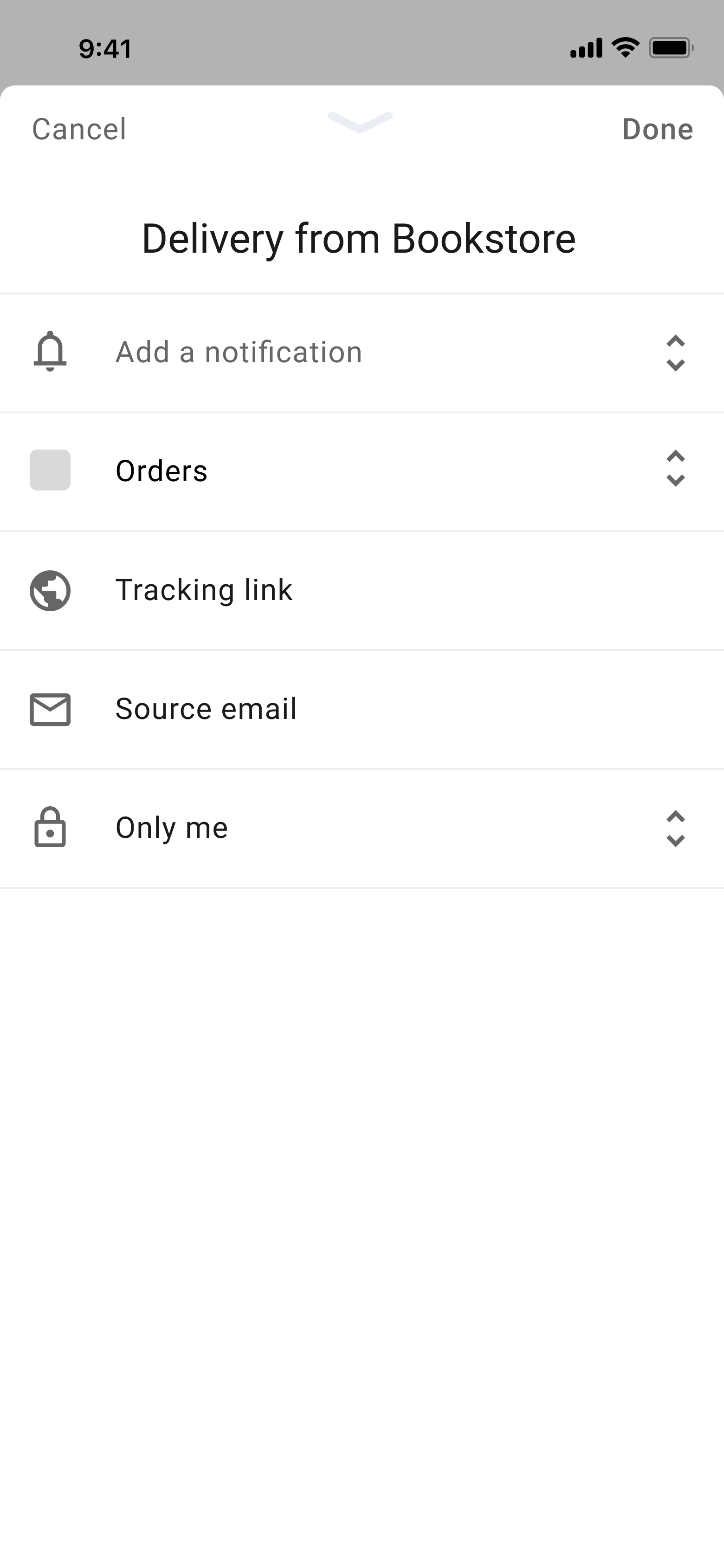 A mid-fidelity design for a user interface to create an event.