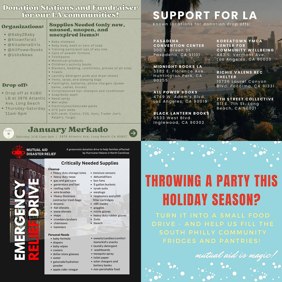 Four examples of images with poor text readability.