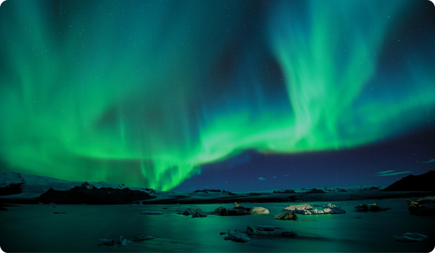 A photo of aurora borealis.