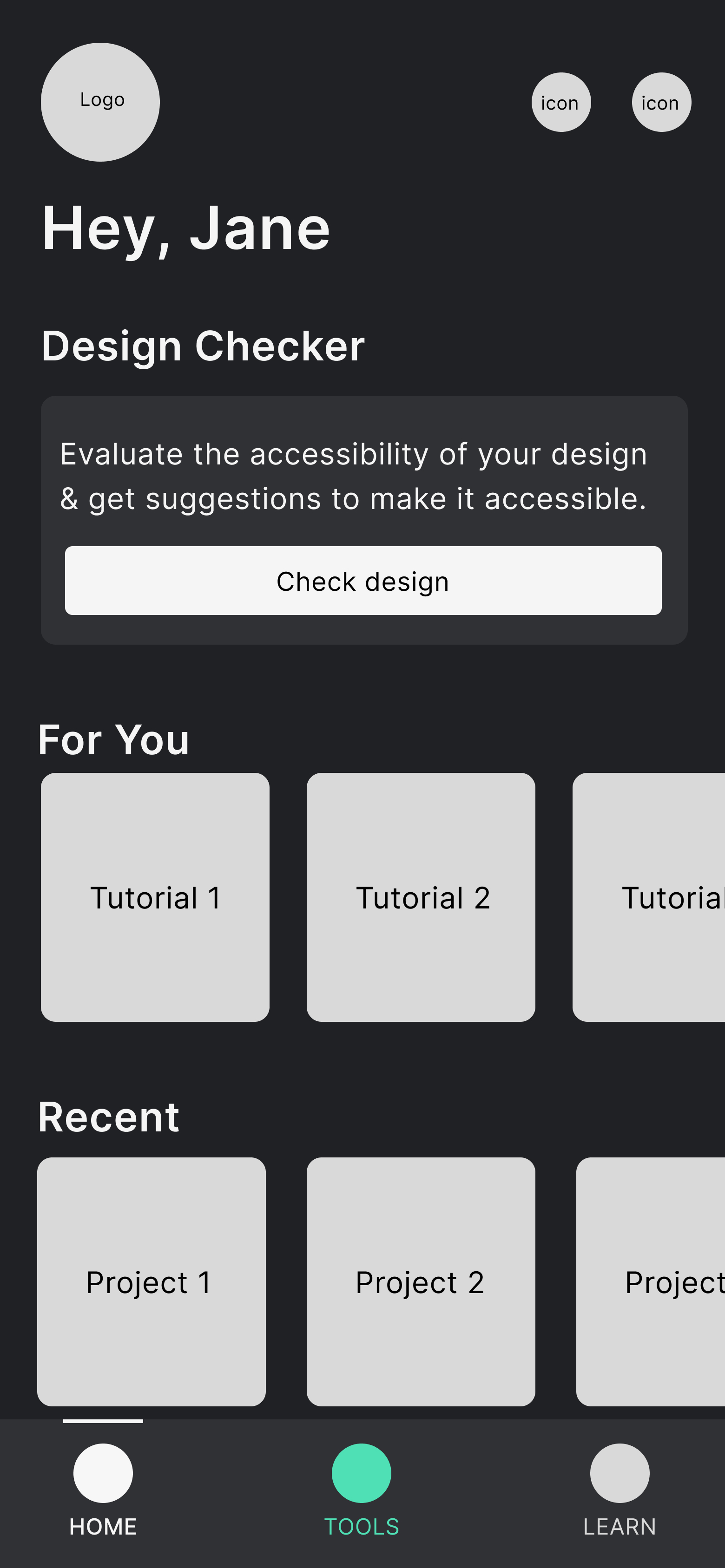 A wireframe highlighting the expected user interaction.